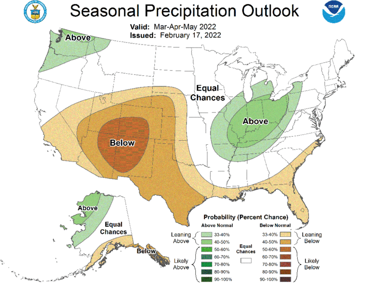 Precipitation outlook map