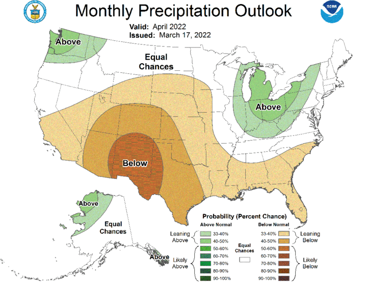 April precip outlook map