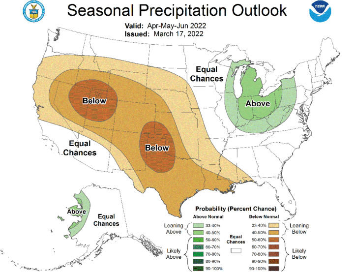 April-June precip outlook map