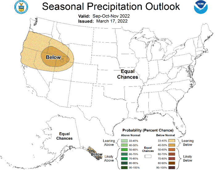 October-December precip outlook map