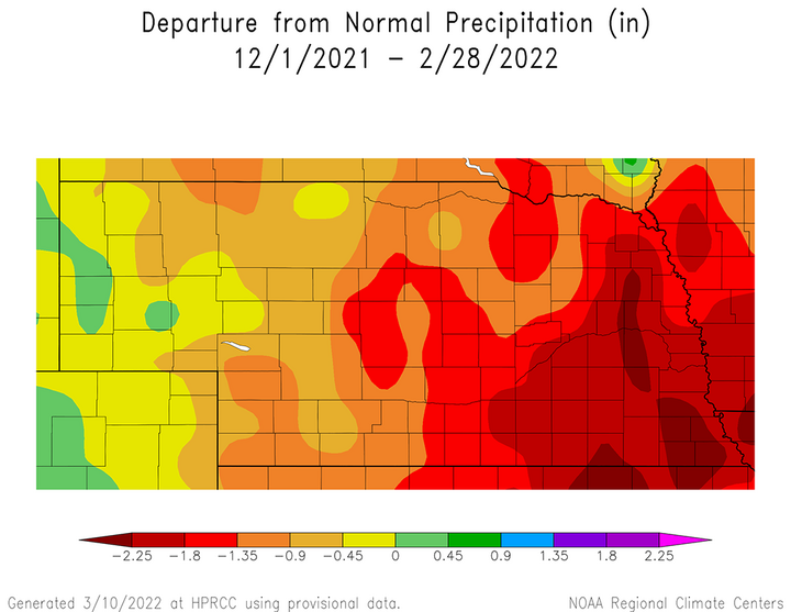 Winter 2021-22 accumulated precip map