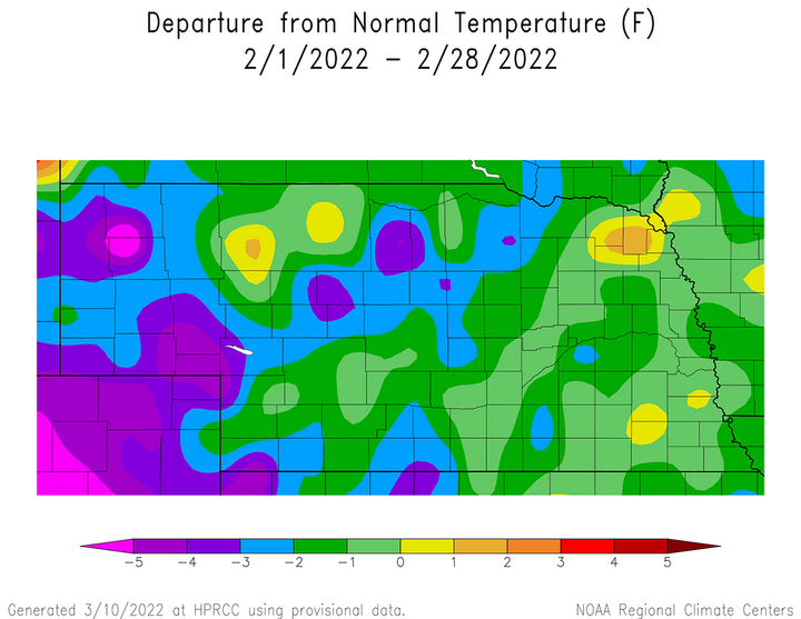 February temp anomalies graph