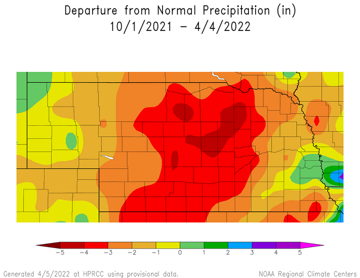 Precipitation departure map