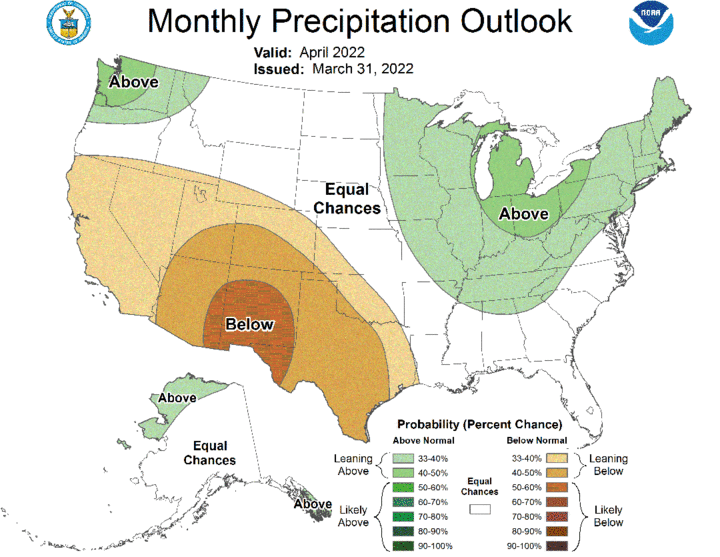 April precip outlook map