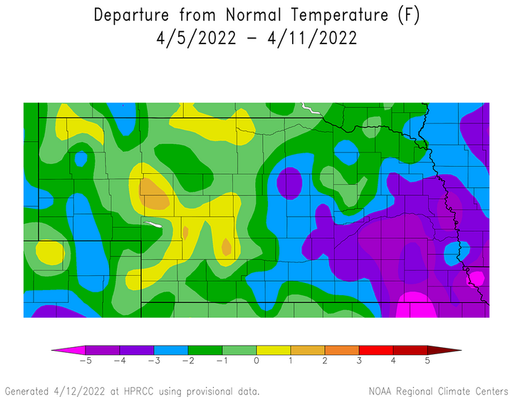 April temperature map