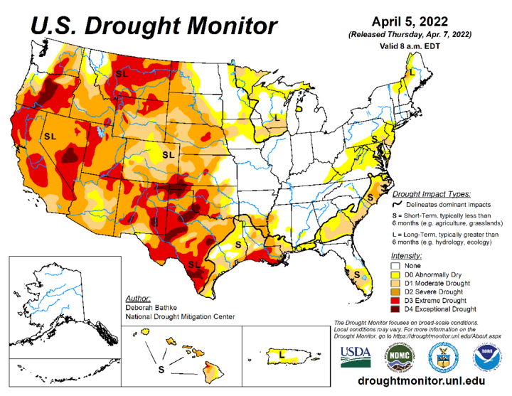 Drought map April 5