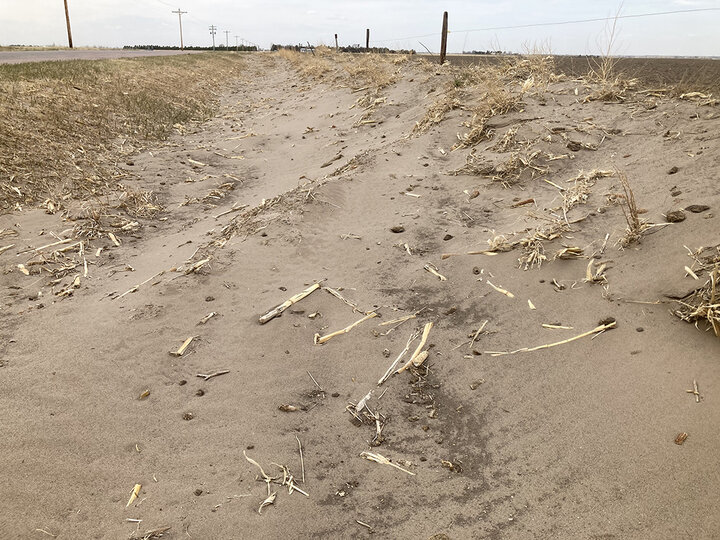 Soil erosion in field