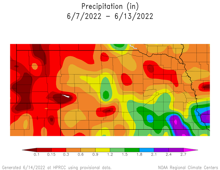 Precipitation June 7-13 map