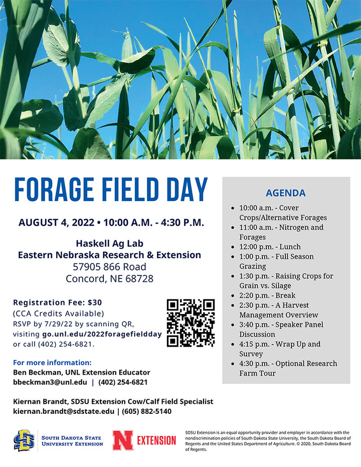 Forage Field day agenda