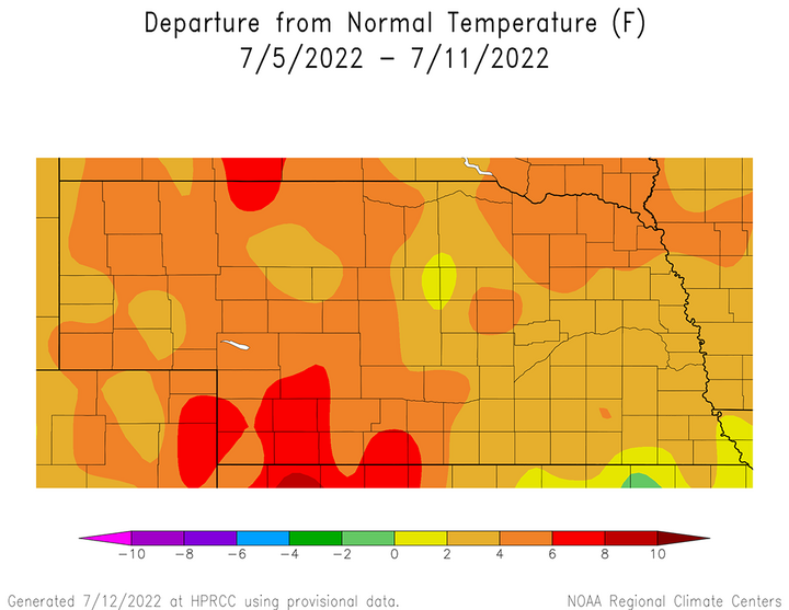 Average temps map