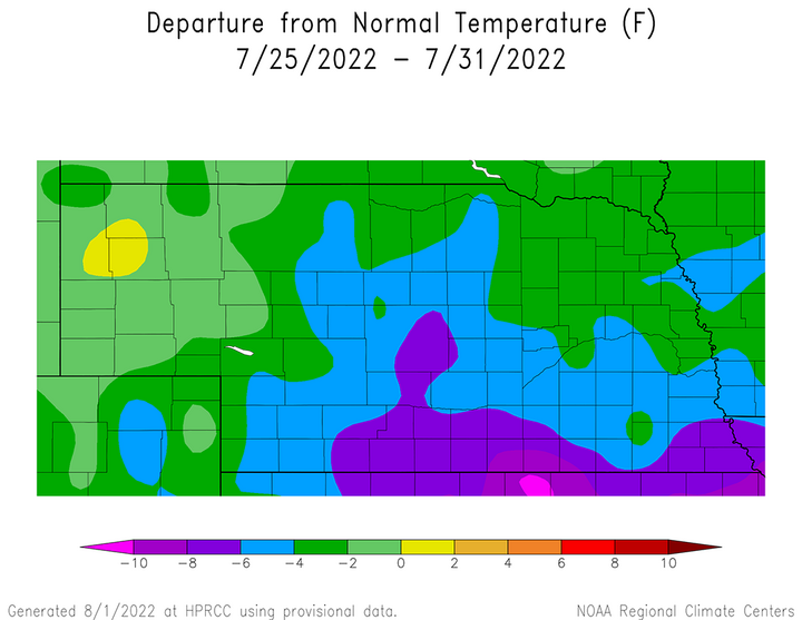 Average temperature anomalies July 24-31