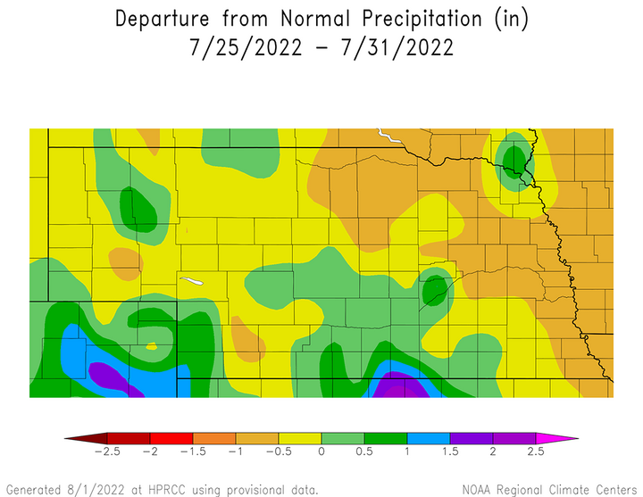 Precipitation anomalies July 24-31