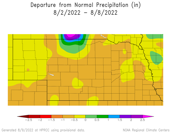 Precipitation anomalies Aug. 2-8