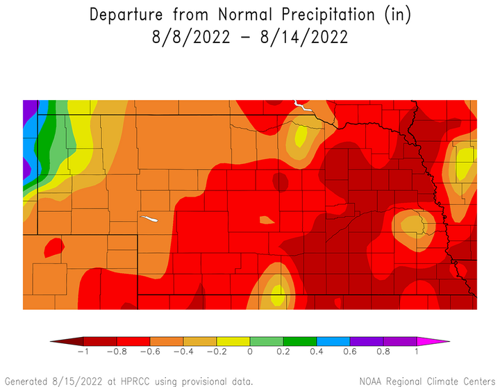 Precip anomalies Aug 8-14