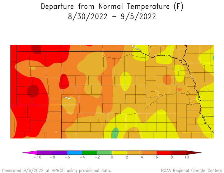 Abnormal temps Aug to Sept