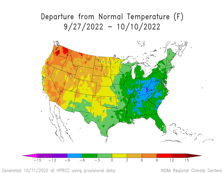 14 day temperature trend