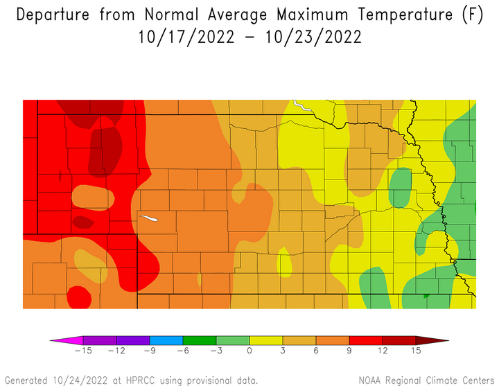 Maximum temperature anomalies