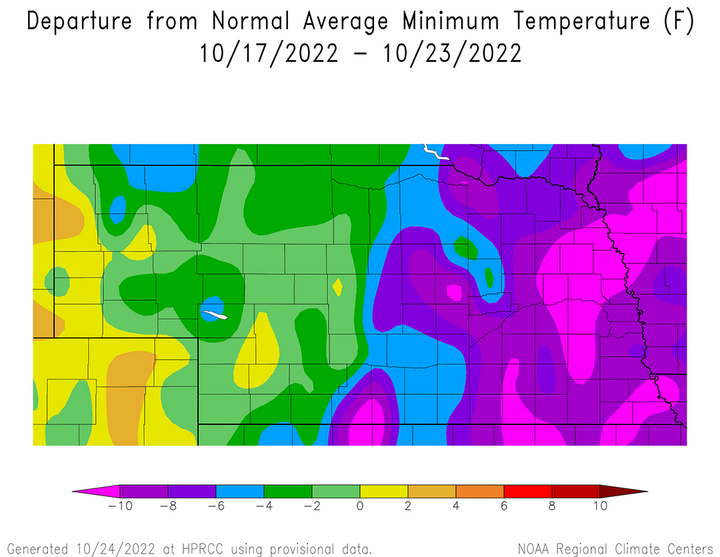 Minimum temperature anomalies