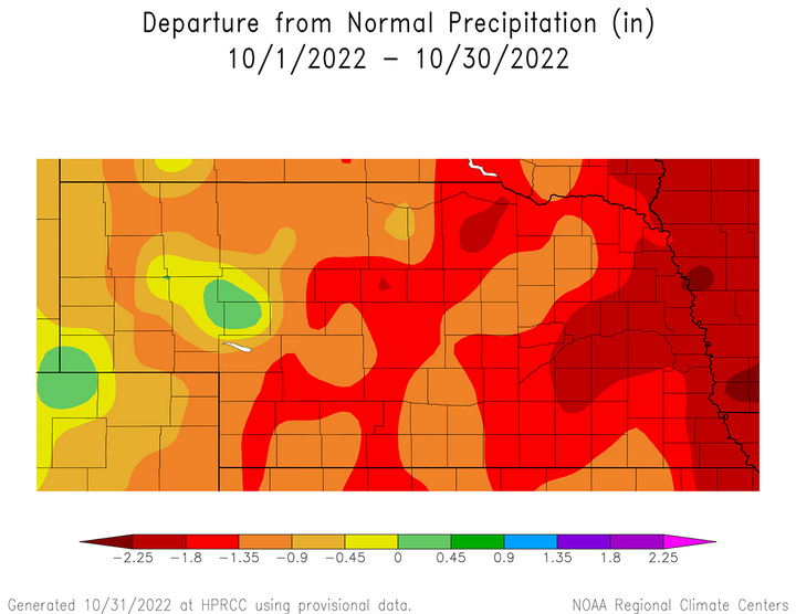 Oct. 1-30 precipitation anomalies