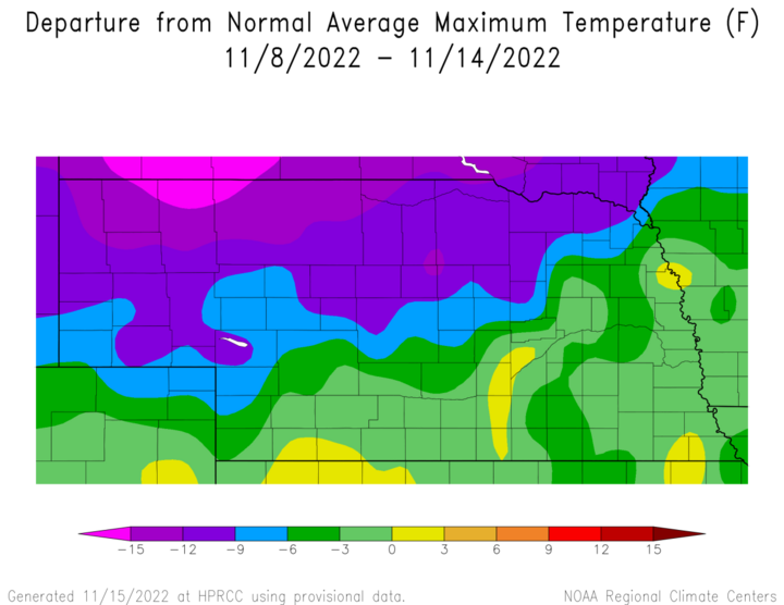 Maximum temperature anomalies