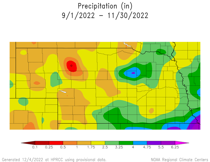 September to November precip in Nebraska