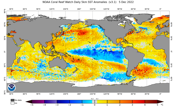 Sea surface temps Dec. 5