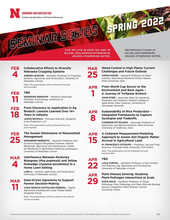 AgroHort seminar series flyer