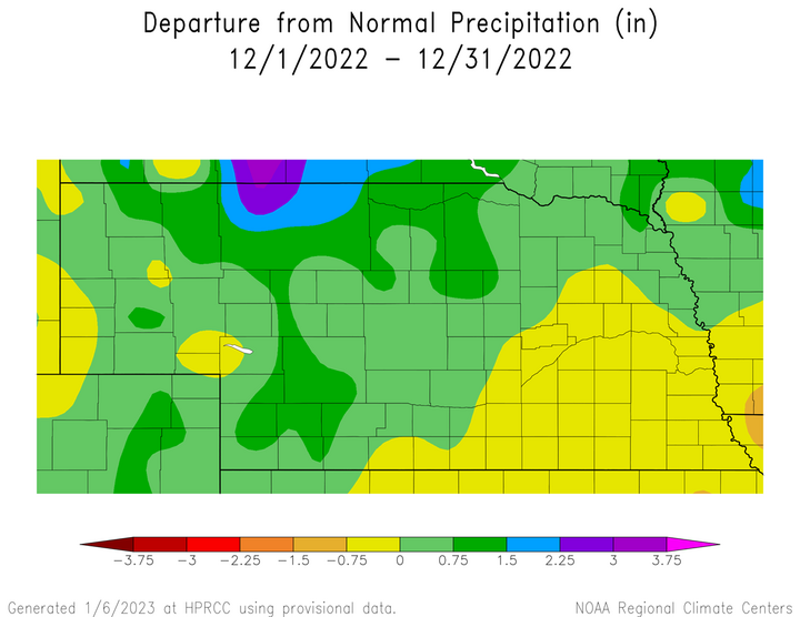 December 2022 precip anomalies