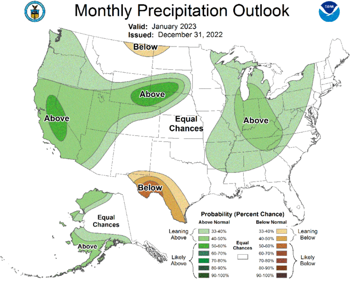 January precip outlook map