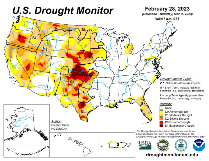 Drought Monitor on Feb. 28