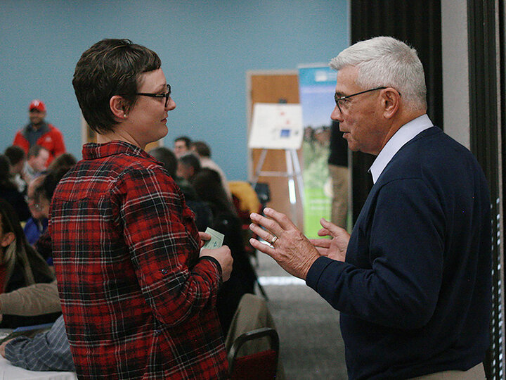 Jerry Hatfield and school attendee