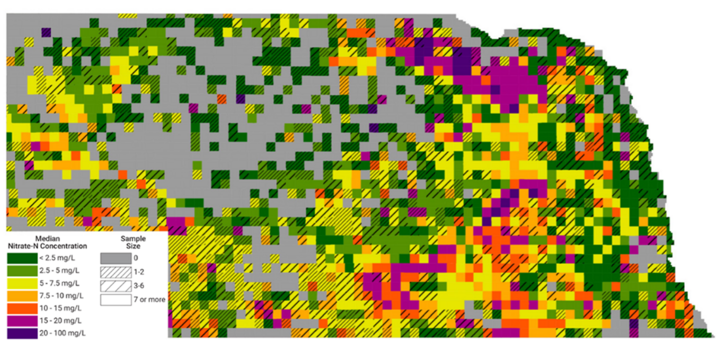 Groundwater nitrate map