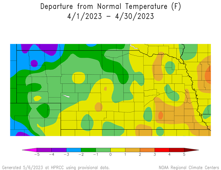 April temperature anomalies