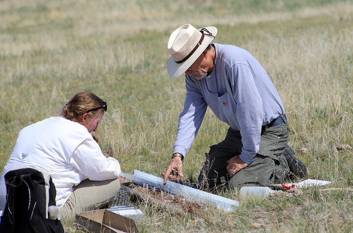 Researchers analyze soil sample