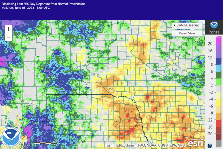 Annual precip anomalies