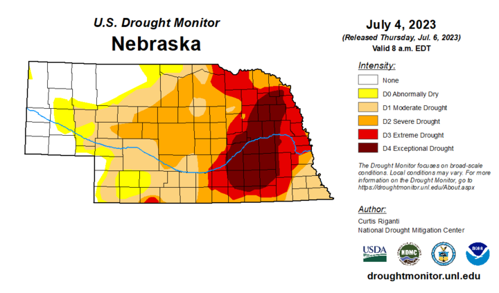 Drought map for July 4