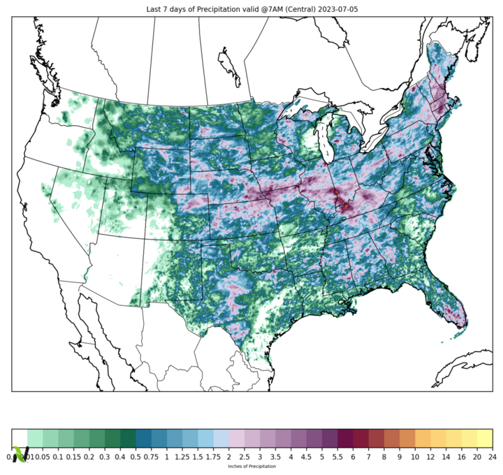 Seven day precip accumulation