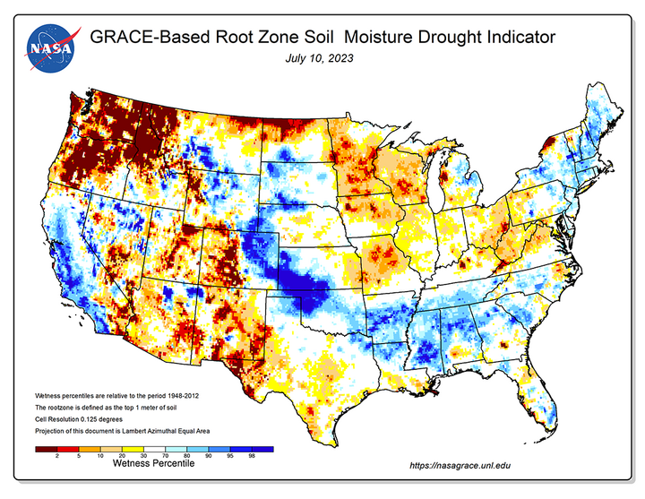 Soil moisture map