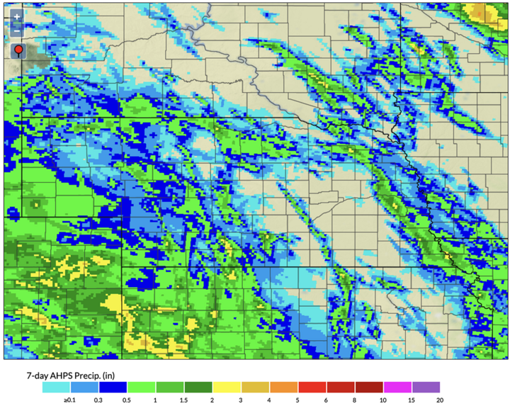 Precipitation map for July