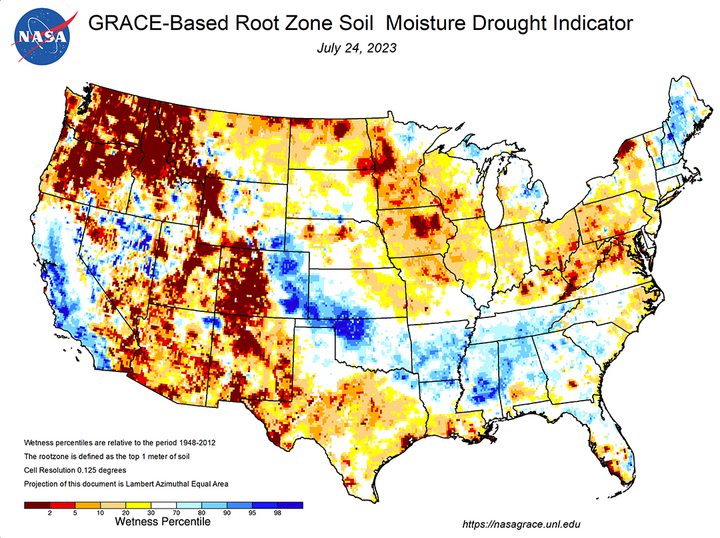 Soil moisture map