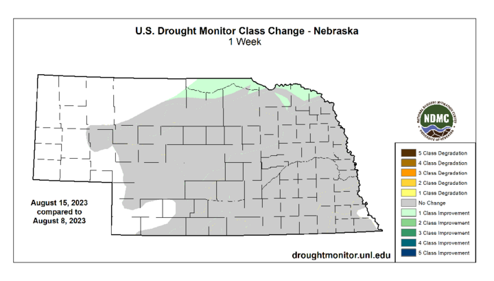 Aug. 8-15 Drought monitor changes map