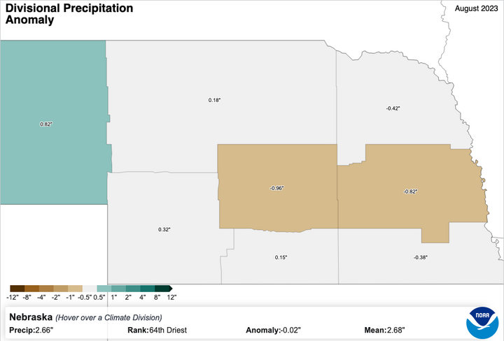 August 2023 precip anomalies