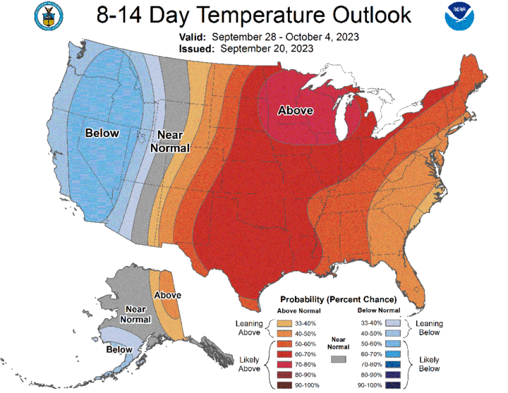 Eight to 14-day temperature outlook