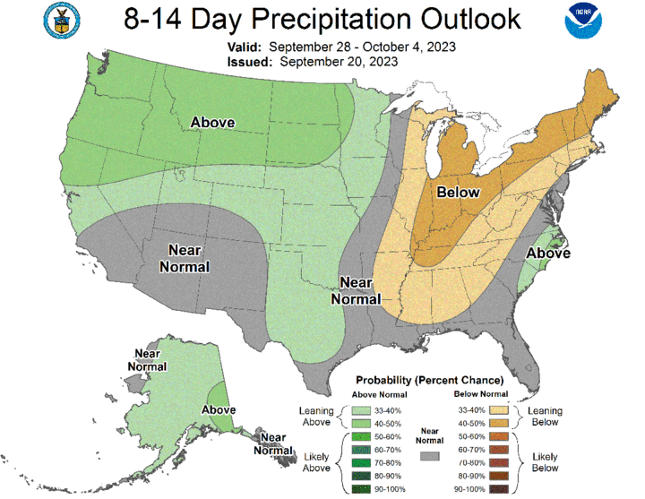 Eight to 14-day precipitation outlook 