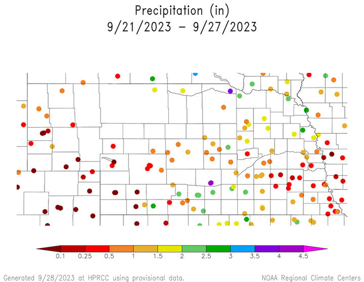 Seven-day precipitation totals