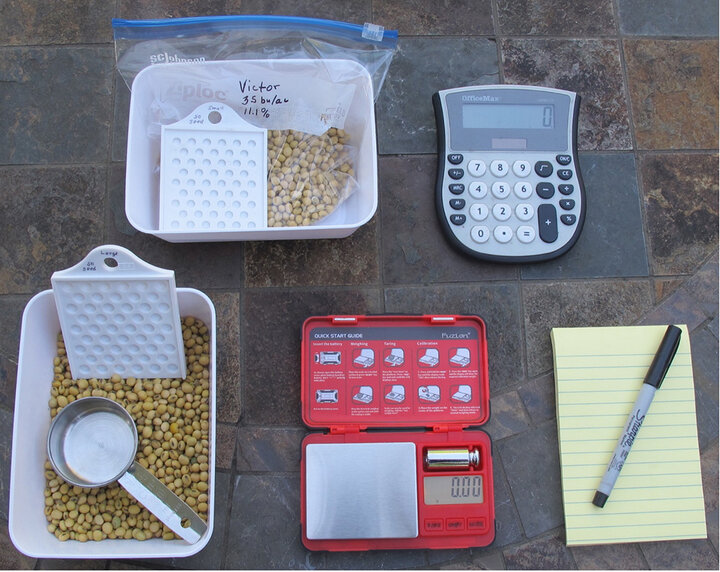 Seed yield estimating kit