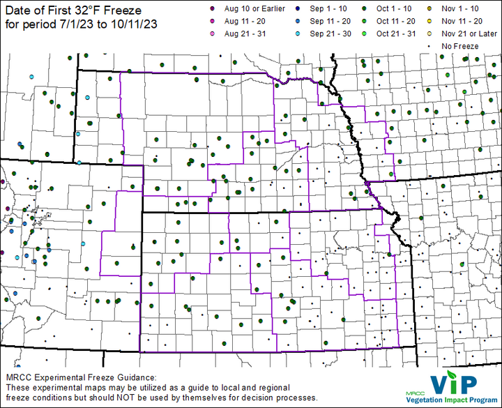 Rangeland-specific VegDRI map for Oct. 8