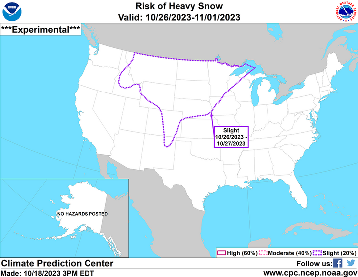 Heavy snow area map