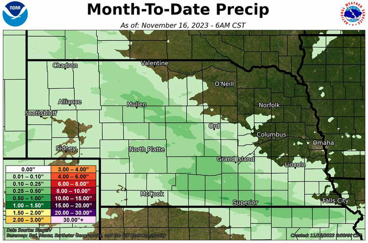 November precipitation totals