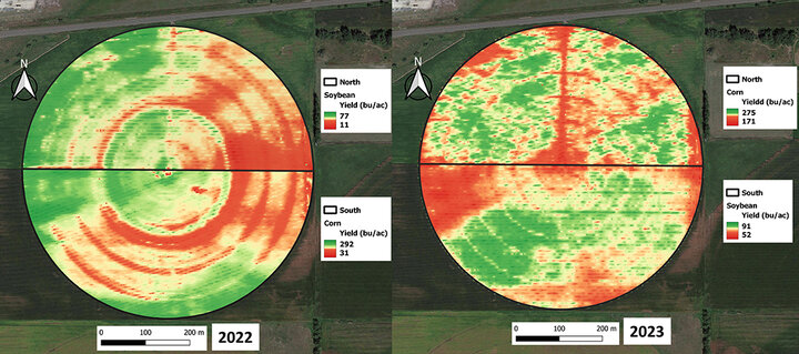 Yield map for 2022 and 2023